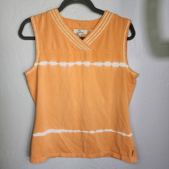 Bob Timberlake Tops - Bob Timberlake Orange Tie Dye Embroidered Stitch Tank Size Medium